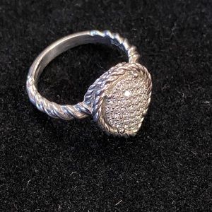14K White Gold pavé Cluster Diamond Ring